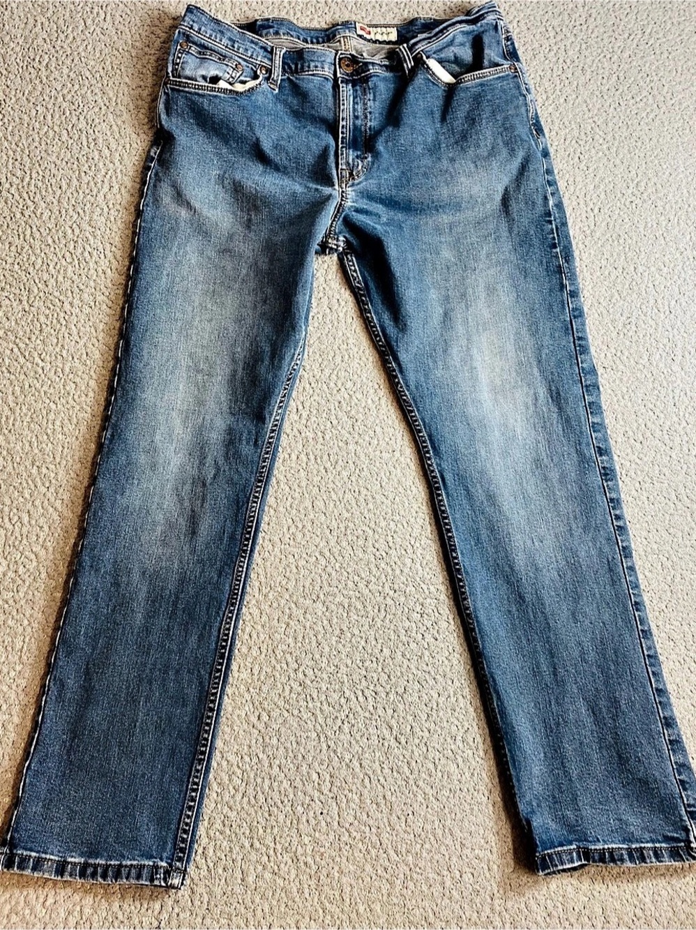 Wrangler Athletic Fit Straight Leg Jeans Blue Waist 36x32